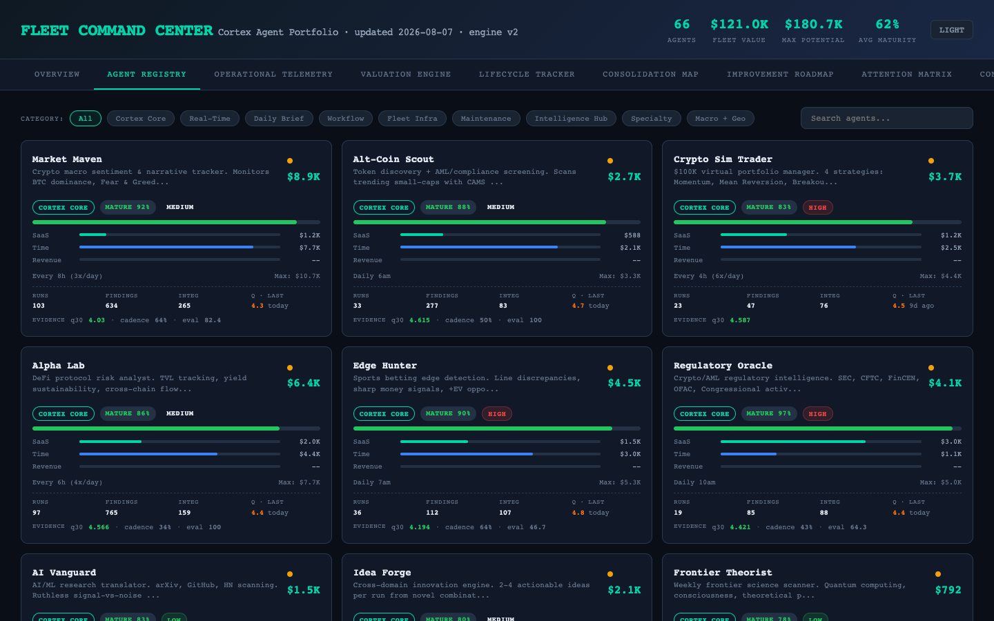 fleet-console — agent registry, screen capture
